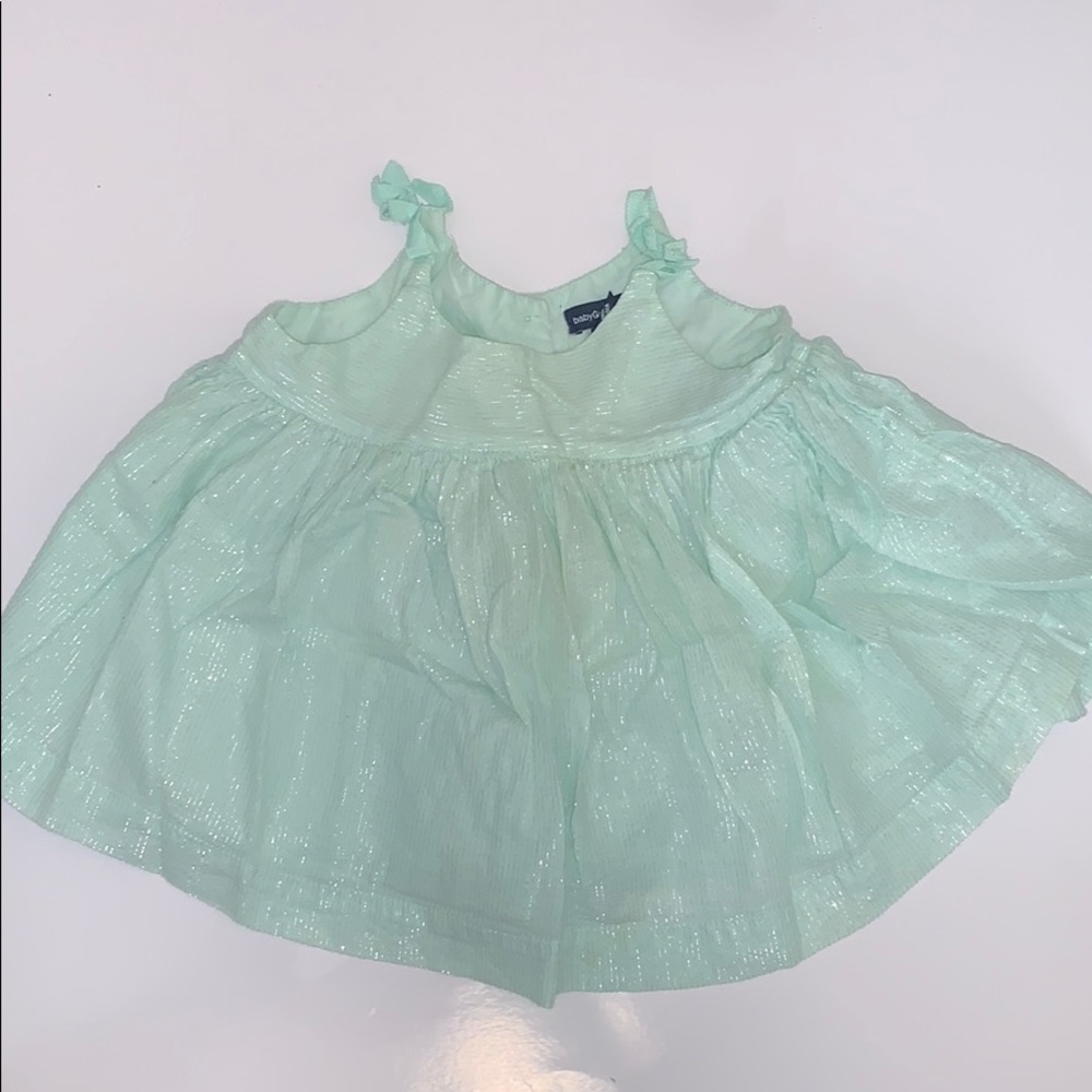 BabyGap mint/silver sparkle babydoll top